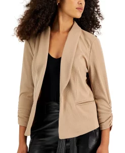 Bar III Knit-Crepe Ruched-Sleeve Blazer, Created For Macy's -Anne Klein Sales Store 22772002 fpx
