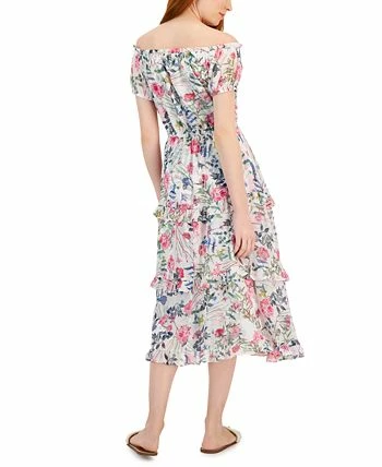 INC International Concepts Women's Floral Print Off-The-Shoulder Maxi Dress, Created For Macy's 3 INC International Concepts Women's Floral Print Off-The-Shoulder Maxi Dress, Created For Macy's - Image 3