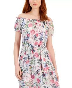 INC International Concepts Women's Floral Print Off-The-Shoulder Maxi Dress, Created For Macy's 8 INC International Concepts Women's Floral Print Off-The-Shoulder Maxi Dress, Created For Macy's -Anne Klein Sales Store 22779658 fpx
