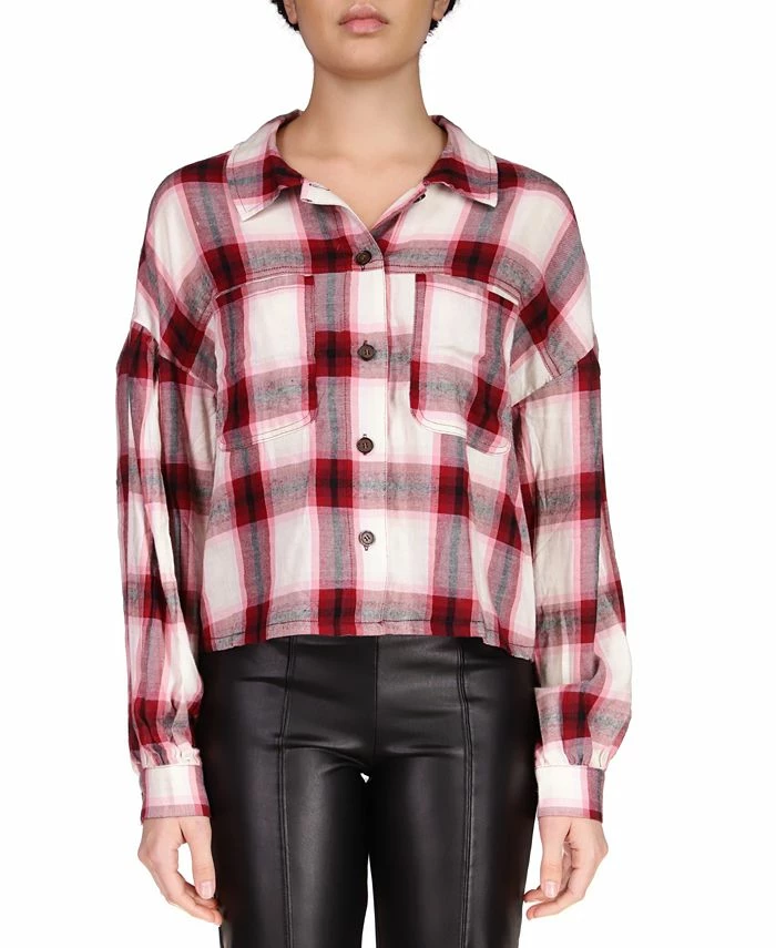 Sanctuary Plaid Flannel Button Down Top 1 Sanctuary Plaid Flannel Button Down Top