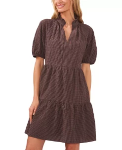 CeCe Women's Cotton Check Babydoll Dress 6 CeCe Women's Cotton Check Babydoll Dress -Anne Klein Sales Store 22780290 fpx