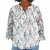 Charter Club Women's Printed Pintuck Top, Created For Macy's