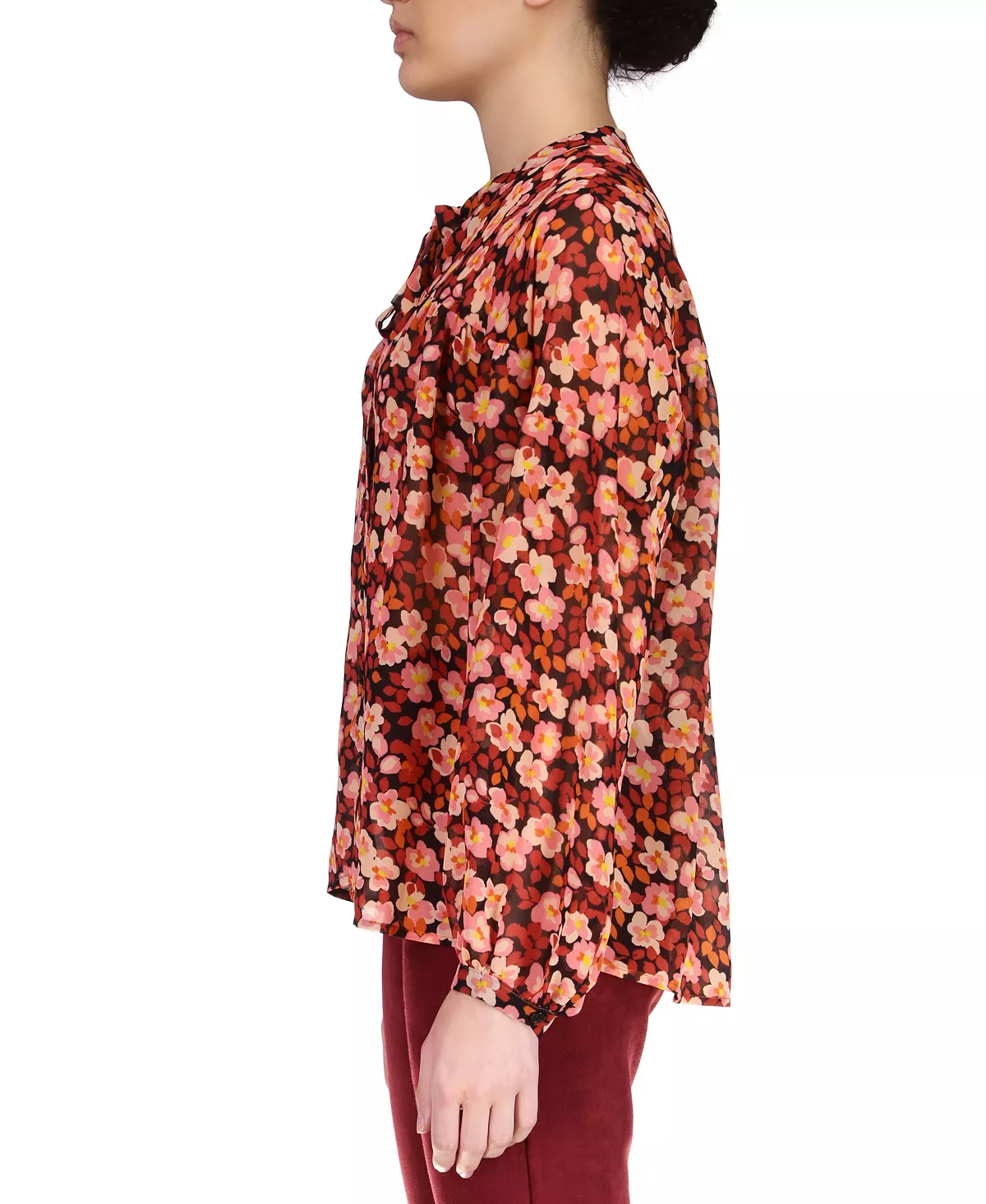 Sanctuary Floral Button Front Yoke Tie Blouse 3 Sanctuary Floral Button Front Yoke Tie Blouse - Image 3