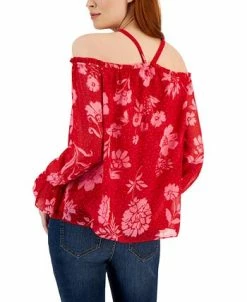 INC International Concepts Women's Floral Print Cold-Shoulder Blouse, Created For Macy's -Anne Klein Sales Store 22783323 fpx