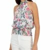 INC International Concepts Women's Printed Smocked Blouse, Created For Macy's