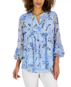 Charter Club Women's Paisley Pintuck Top, Created For Macy's -Anne Klein Sales Store 22793205 fpx