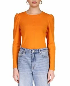Sanctuary Puff Sleeve Center Seam Long Sleeve Top