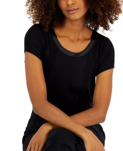 Alfani Women's Satin-Trim Scoop-Neck Top, Created For Macy's -Anne Klein Sales Store 22800818 fpx
