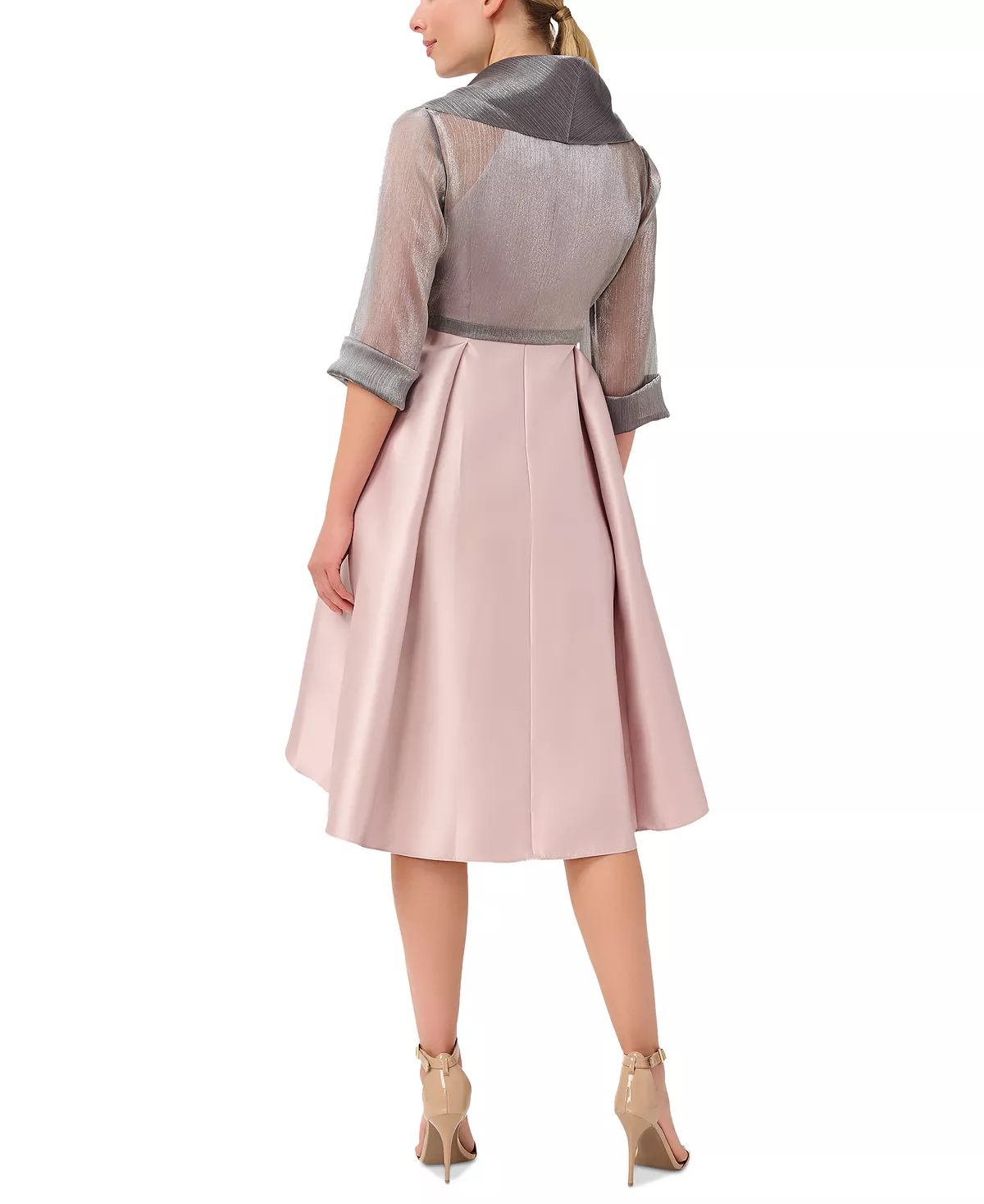 Adrianna Papell Women's Elbow-Sleeve Tie-Front Cover-Up 3 Adrianna Papell Women's Elbow-Sleeve Tie-Front Cover-Up - Image 3