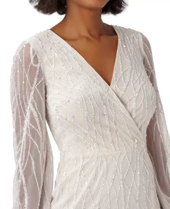 Adrianna Papell Women's Embellished Mesh-Overlay Dress -Anne Klein Sales Store 22801357 fpx