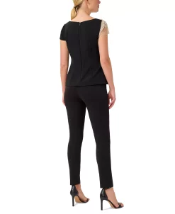 Adrianna Papell Women's Mixed-Media Embellished Top -Anne Klein Sales Store 22801427 fpx