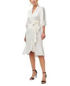 Adrianna Papell Women's Tie-Front Faux-Wrap Dress