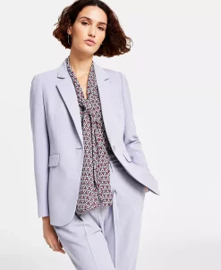 Bar III Women's Textured Crepe Single-Button Blazer, Created For Macy's -Anne Klein Sales Store 22803169 fpx