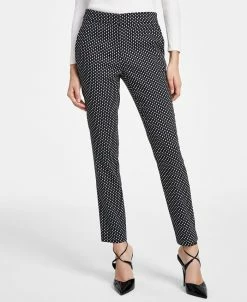 Bar III Women's Mid-Rise Jacquard Ankle Pants, Created For Macy's