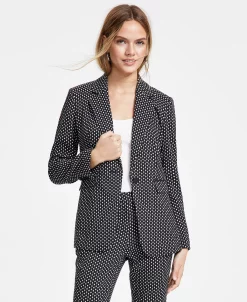 Bar III Women's Patterned Jacquard One-Button Blazer, Created For Macy's -Anne Klein Sales Store 22803235 fpx