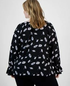 Bar III Plus Size Floral Print Cinched Sleeve Top, Created For Macy's 5 Bar III Plus Size Floral Print Cinched Sleeve Top, Created For Macy's -Anne Klein Sales Store 22803302 fpx