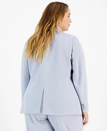 Bar III Plus Size Textured Crepe Single-Button Blazer, Created For Macy's 2 Bar III Plus Size Textured Crepe Single-Button Blazer, Created For Macy's - Image 2