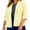 Kasper Plus Size 3/4-Sleeve Single-Button Blazer
