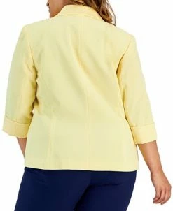 Kasper Plus Size 3/4-Sleeve Single-Button Blazer -Anne Klein Sales Store 22803958 fpx
