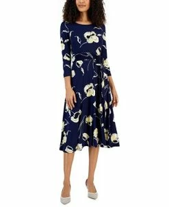 Kasper Women's Floral-Print Midi Fit & Flare Dress -Anne Klein Sales Store 22813312 fpx 1