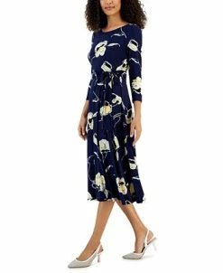 Kasper Women's Floral-Print Midi Fit & Flare Dress -Anne Klein Sales Store 22813315 fpx