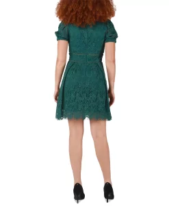 Black Tape Women's V-Neck Lace Fit & Flare Dress -Anne Klein Sales Store 22822559 fpx