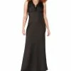 Black Tape Women's Chiffon V-Neck Sleeveless Maxi Dress