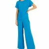 Anne Klein Women's Satin Top & Wide-Leg Pants Set