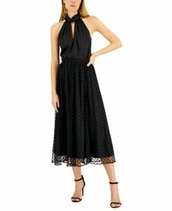 Anne Klein Sales Store 17 Anne Klein Women's Twist-Neck Halter Top & Pull-On Dot Skirt