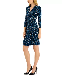 Anne Klein Nomad Printed Faux-Wrap Dress -Anne Klein Sales Store 22836910 fpx
