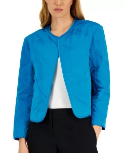 Anne Klein Women's Diamond-Quilted Collarless Jacket -Anne Klein Sales Store 22837398 fpx 1