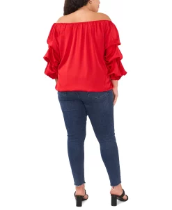 Vince Camuto Plus Size Bubble-Sleeve Off-The-Shoulder Top -Anne Klein Sales Store 22837483 fpx