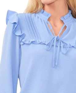 CeCe Pleated Ruffled Top -Anne Klein Sales Store 22837526 fpx