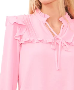 CeCe Pleated Ruffled Top -Anne Klein Sales Store 22837530 fpx