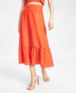 And Now This Women's A-Line Ruffled Tiered Midi Skirt