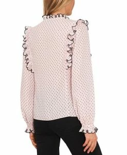 CeCe Women's Eyelet Trim V-Neck Long-Sleeve Top -Anne Klein Sales Store 22849412 fpx