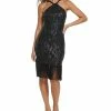 Vince Camuto Women's Sequin Halter-Neck Sheath Dress