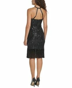 Vince Camuto Women's Sequin Halter-Neck Sheath Dress -Anne Klein Sales Store 22849653 fpx