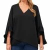 Vince Camuto Plus Size Flutter-Sleeve Top