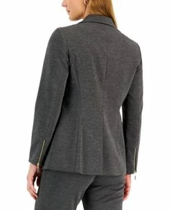 Kasper Women's Zip-Cuff Notched Collar One-Button Jacket, Regular And Petite Sizes 5 Kasper Women's Zip-Cuff Notched Collar One-Button Jacket, Regular And Petite Sizes -Anne Klein Sales Store 22855177 fpx