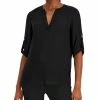 Anne Klein Women's Roll Tab Popover Shirt