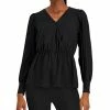 Anne Klein Women's Pleated-Sleeve V-Neck Georgette Blouse