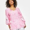 Charter Club Women's Linen Toile-Print Top, Created For Macy's