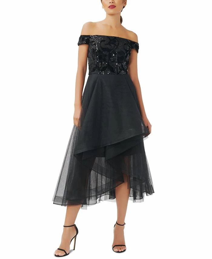 Adrianna Papell Women's Off-The-Shoulder Midi Dress 1 Adrianna Papell Women's Off-The-Shoulder Midi Dress