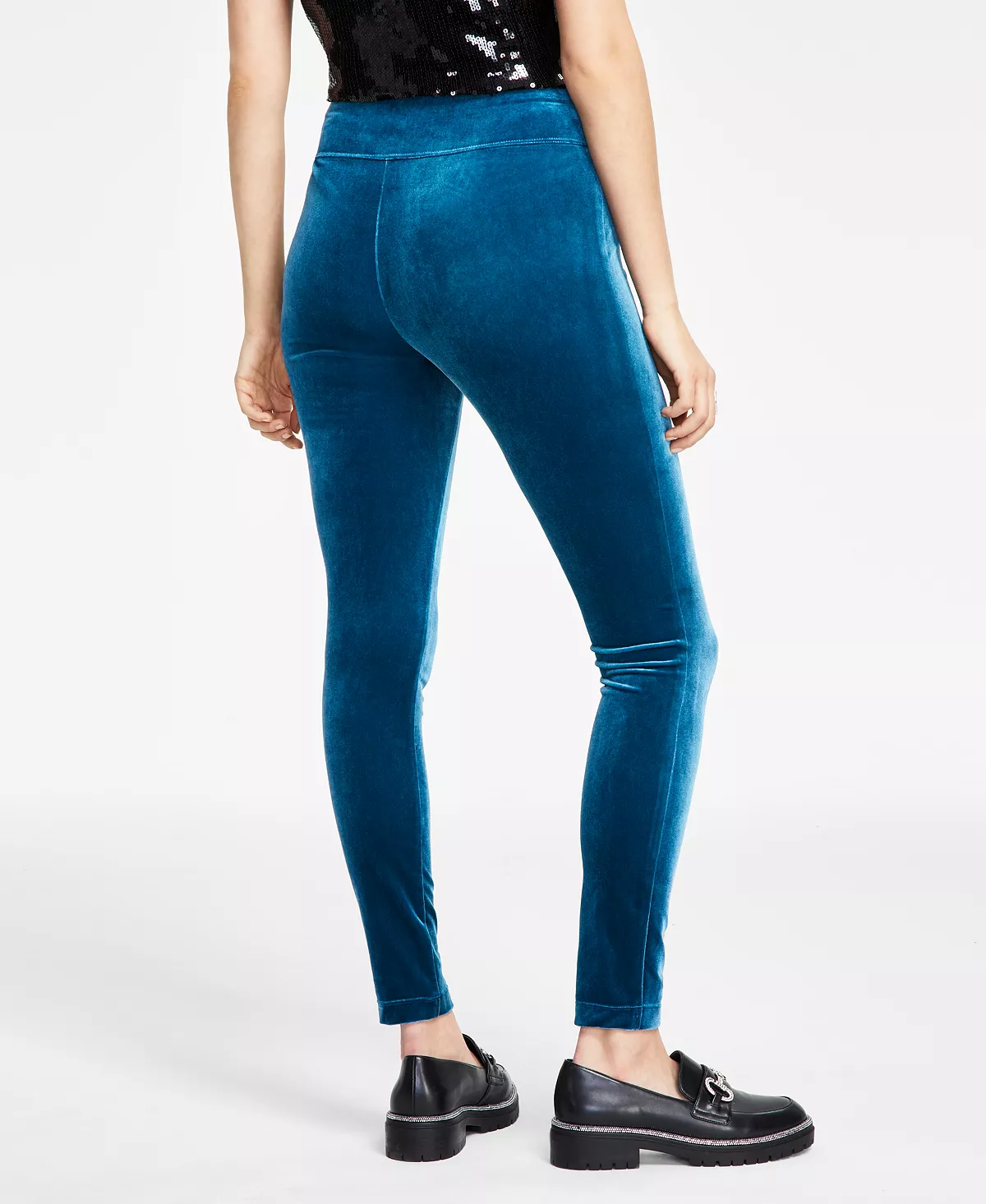 INC International Concepts Women's Velvet Non-Seam Skinny Leggings, Created For Macy's 4 INC International Concepts Women's Velvet Non-Seam Skinny Leggings, Created For Macy's - Image 4