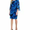 Connected Women's Printed Cape-Sleeve Sheath Dress