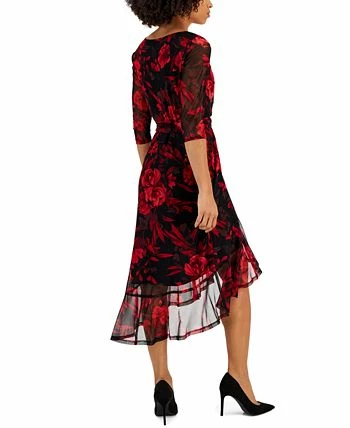 Connected Women's Floral-Print High-Low Dress 2 Connected Women's Floral-Print High-Low Dress - Image 2