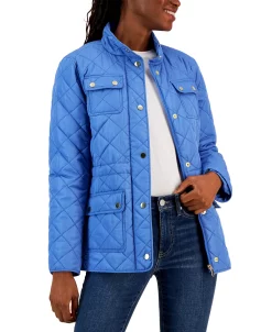 Charter Club Women's Quilted 4-Pocket Collared Jacket, Created For Macy's