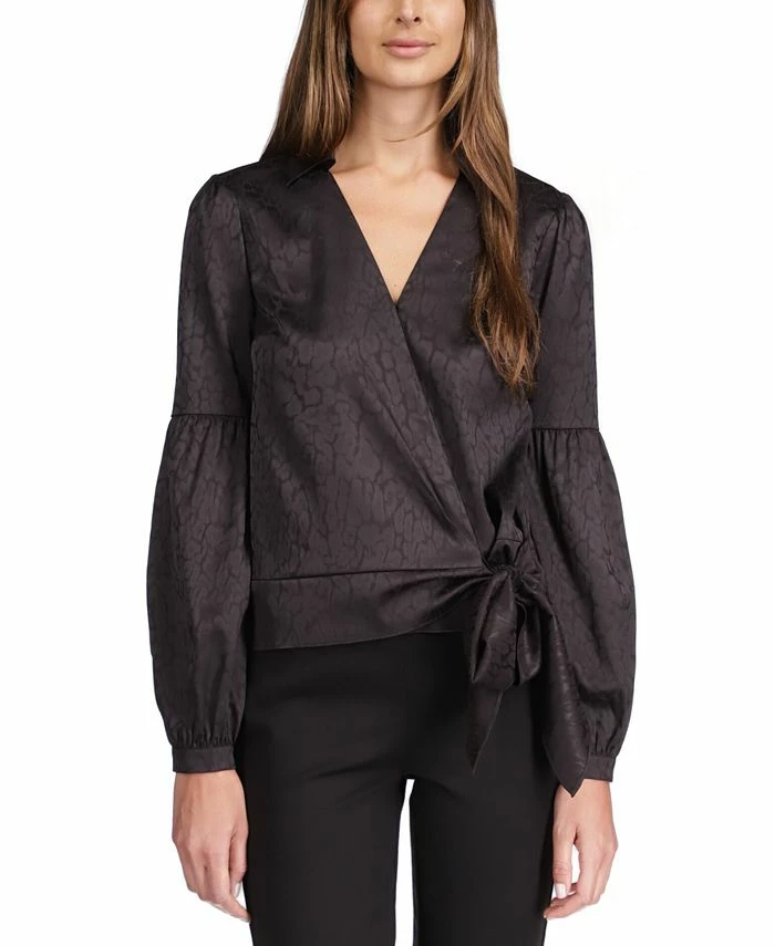 Michael Kors Women's Cheetah-Print Faux-Wrap Top 1 Michael Kors Women's Cheetah-Print Faux-Wrap Top