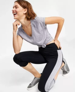 ID Ideology Women's Essentials Colorblocked Cropped Leggings, Created For Macy's -Anne Klein Sales Store 22896871 fpx